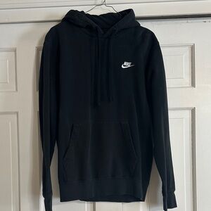 Nike Men's Black Hoodie with White Logo